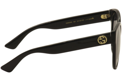 Pre-owned Gucci Women's Gg0035sn 001 Black/gold Fashion Sunglasses 54mm In Gray