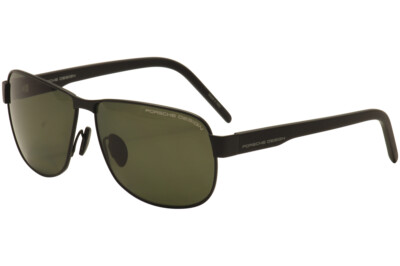 Pre-owned Porsche Design Men's P8633 P/8633 A Black Square Polarized Sunglasses 61mm In Green