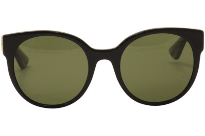 Pre-owned Gucci Women's Gg0035sn 002 Black/green/red Fashion Sunglasses 54mm