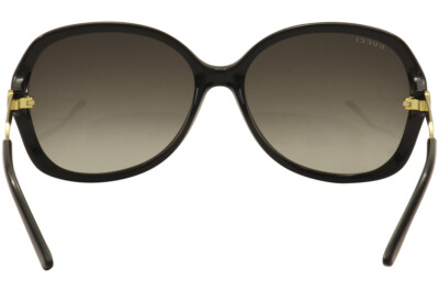Pre-owned Gucci Women's Gg0076s 002 Black/gold Fashion Sunglasses 60mm In Gray