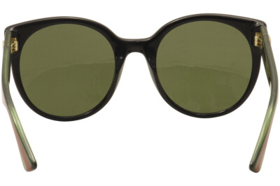 Pre-owned Gucci Women's Gg0035sn 002 Black/green/red Fashion Sunglasses 54-mm