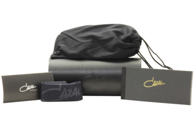 Pre-owned Cazal 8042 001 Sunglasses Men's Black/gold/grey Gradient Lens Square Shape 61mm In Gray