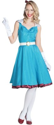 Disfraz Vestido de Pin up años 50 en color azul