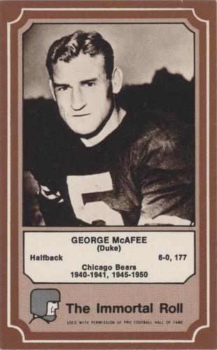 1975 Fleer Team Cloth Patch Stickers George McAfee #9