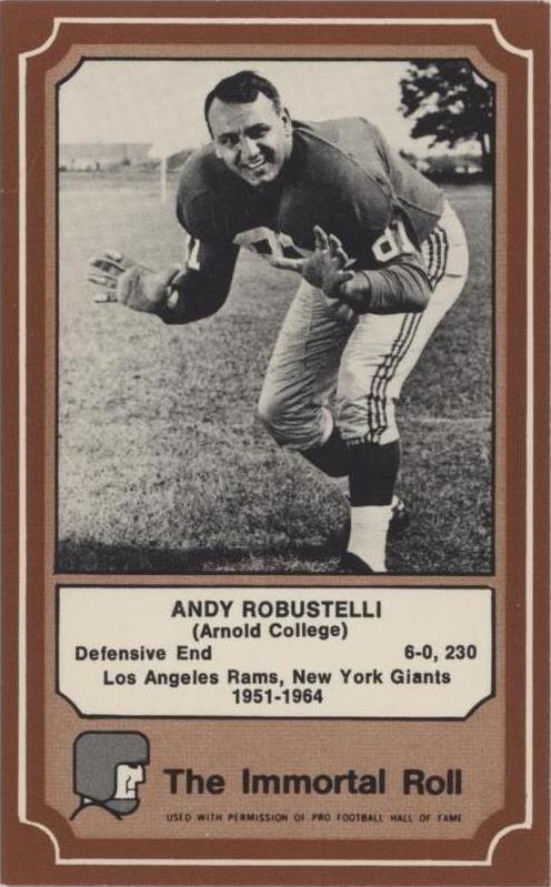 1975 Fleer Team Cloth Patch Stickers Andy Robustelli #40