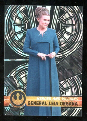 GENERAL LEIA 2017 Topps Star Wars High Tek HEROES AND VILLAINS Parallel SP /50