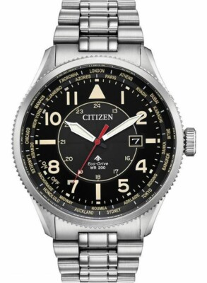 Citizen Promaster Eco-Drive  Nighthawk World Time 200m Men's Watch BX1010-53E