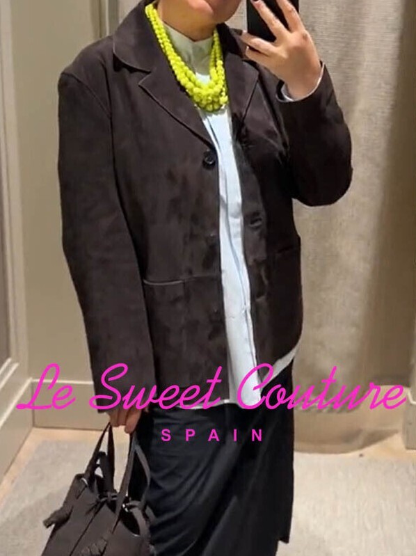 Pre-owned Massimo Dutti Ss24 Brown Suede Leather Blazer With Pockets 4732/862 4732/882