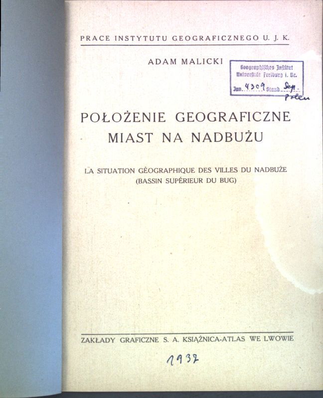Polozenie Geograficzne Miast Na Nadbuzu; Malicki, Adam: