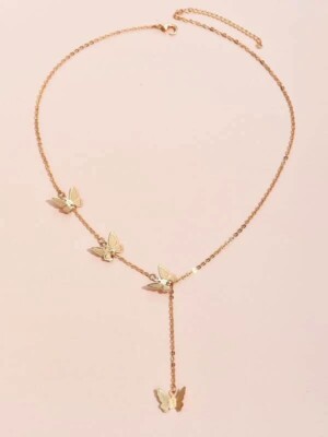 Collares 14K Collar Con Pendiente de Mariposas Joyeria Fina Regalos para Mujeres