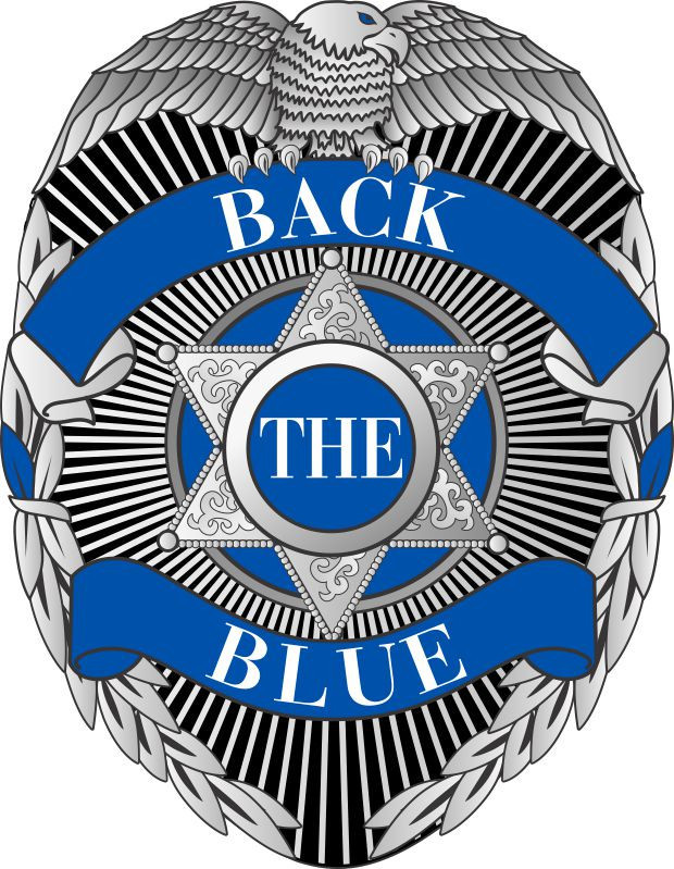 Thin Blue Line Decal - BACK THE BLUE - Blue Line badge Decal - Various Sizes