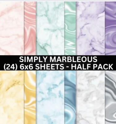 Stampin Up SIMPLY MARBLEOUS Designer Series Paper DSP Half Pack - (24) 6x6 Shts