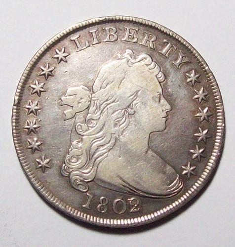 1802 over 1  DRAPED BUST DOLLAR  Nice VF  *Free US Ship #36 B9