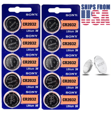 10-Pack Sony CR2032 DL2032 ECR2032 CMOS Cell Lithium 3V Watch Battery, EXP 2032