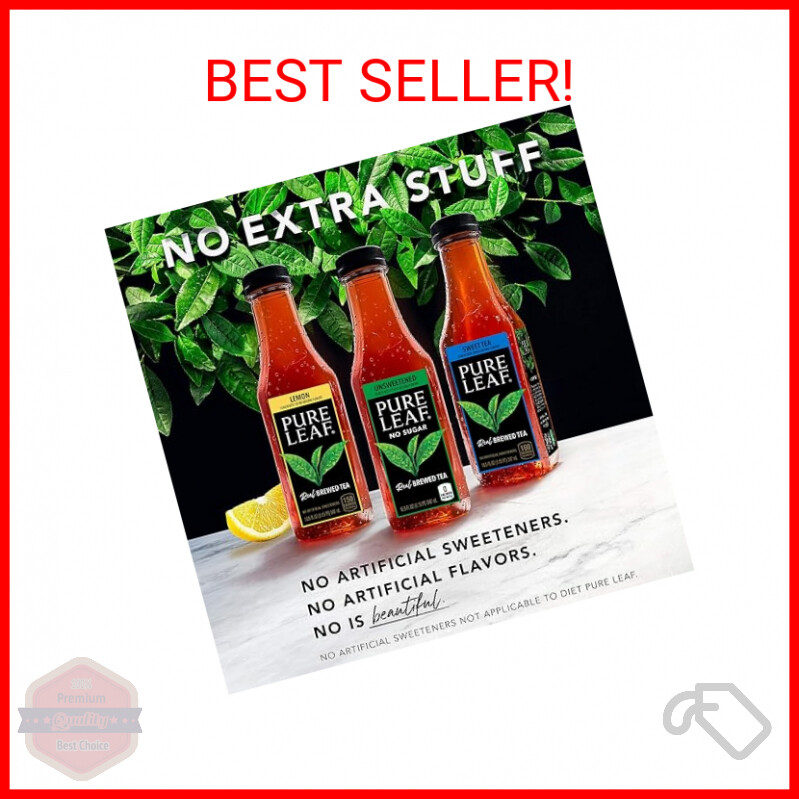 Pure Leaf Iced Tea, Unsweetened Black Tea, 18.5 Oz Bottles (12 Pack)