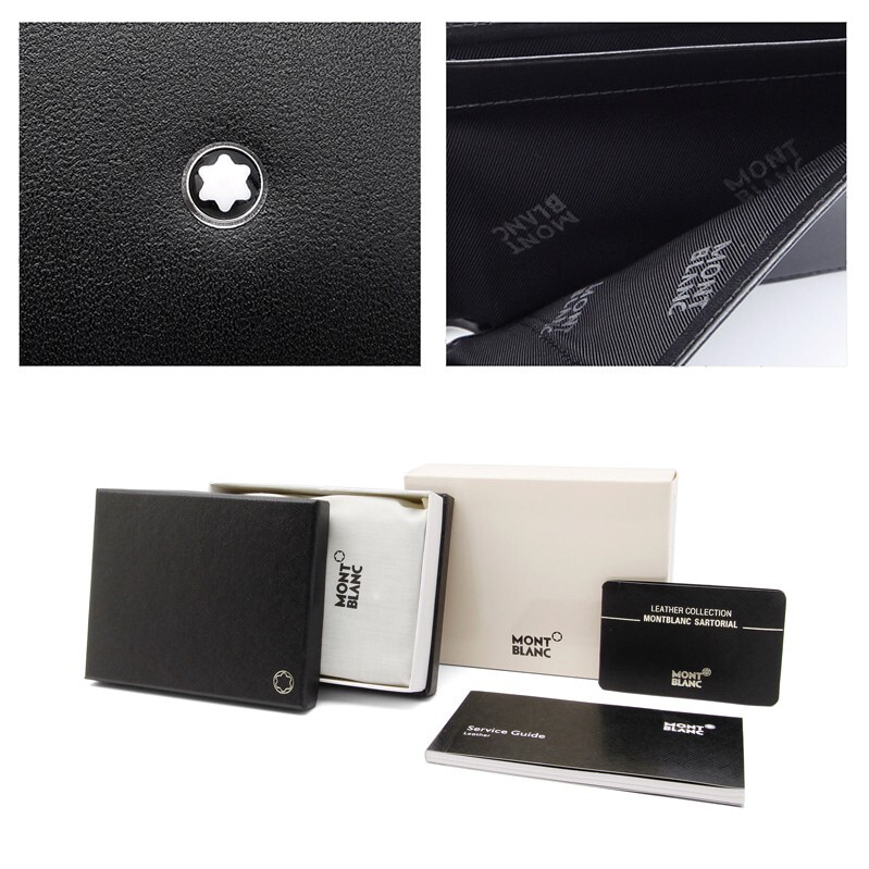 Pre-owned Montblanc Meisterstuck Leather 6cc Bifold Wallet Purse Card Holder For Men In Black
