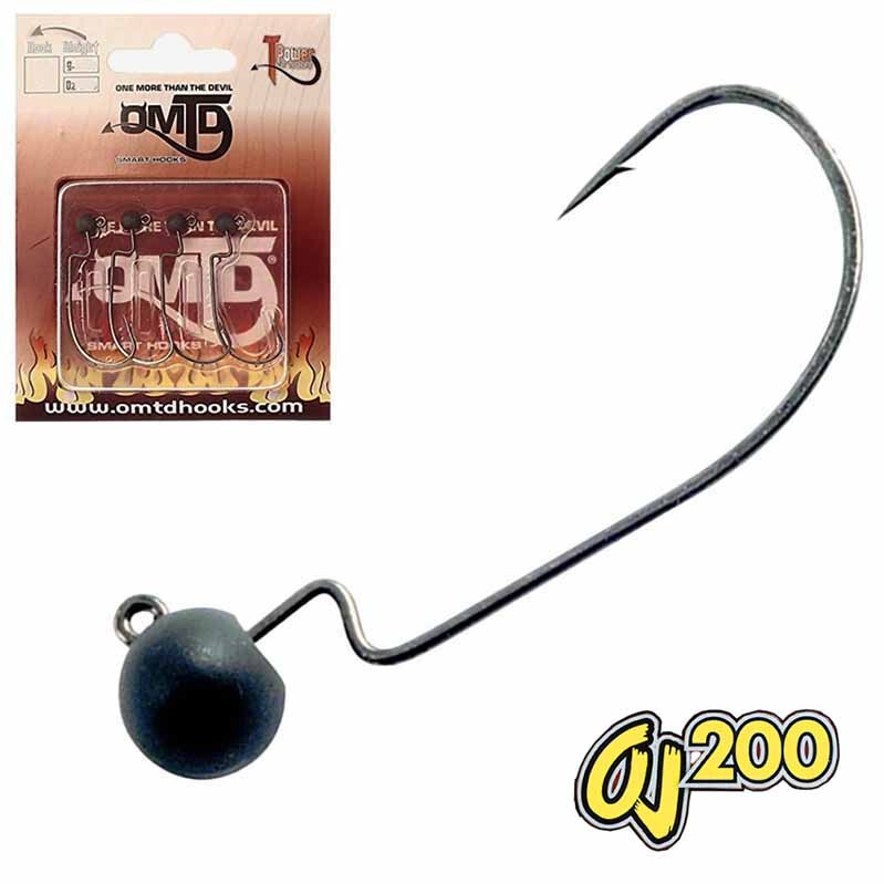 OMTD OJ 200 SIZE 1  T-POWER FINESSE 5.3 GR JIG HEAD TUNGSTENO 3/16 OZ 3 PZ VINT