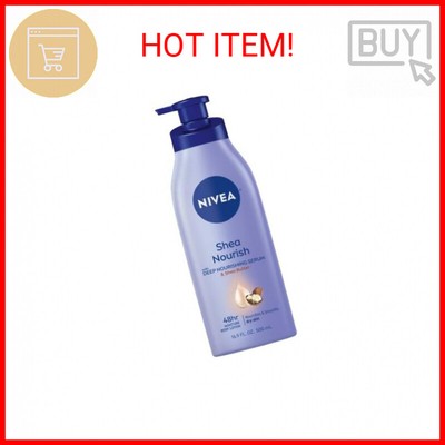 NIVEA Shea Nourish Body Lotion, 48-Hour Moisturizing Shea Butter Lotion for Dry 