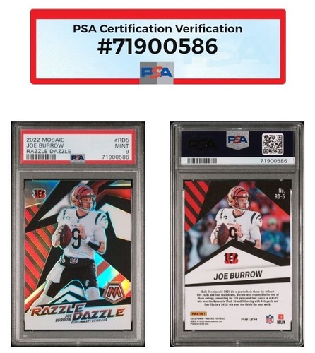 JOE BURROW 2022 Mosaic RAZZLE DAZZLE case hit PRIZM #RD5 PSA