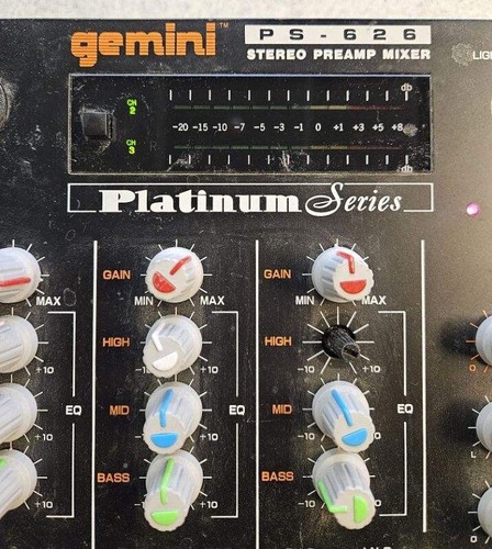 Gemini PS-626 PRO 3チャンネルミキサー 音出確認 ジャンク扱い Gemini PS-626 PRO 3チャンネルミキサー 音出確認 ジャンク扱い