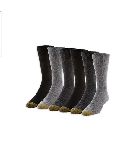Aquafx 6 Pair Sz 6-12.5 Casual Ribbed Grey Gray Black
