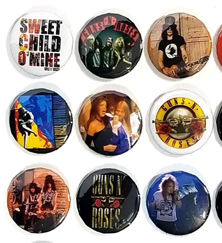 Guns N Roses 80's Classic Rock Music 80's Hair Band Buttons Pins 1" Pinbacks New