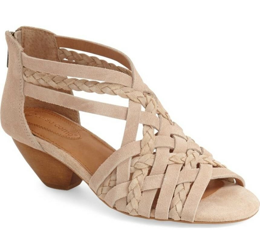 Corso Como Womens Derren Nude Suede Leather Ankle Zip Up Sandals Size 6 M-231210