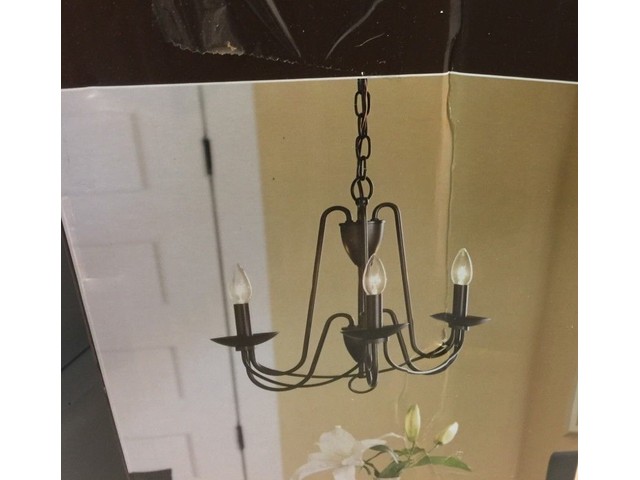 Candles Candle Chandelier Lighting Chandeliers Allen Roth B10089 Wintonburg 3 Light Aged Bronze W