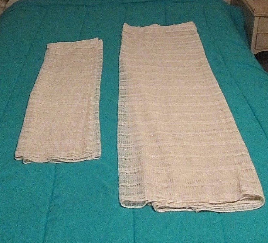 Pair of Vintage Mid Century Sheer Curtain Panels  49