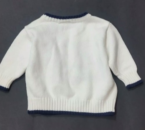 Koala Kids Boys Sweater Pullover Long Sleeves Bears Skiing Size 3 Months White