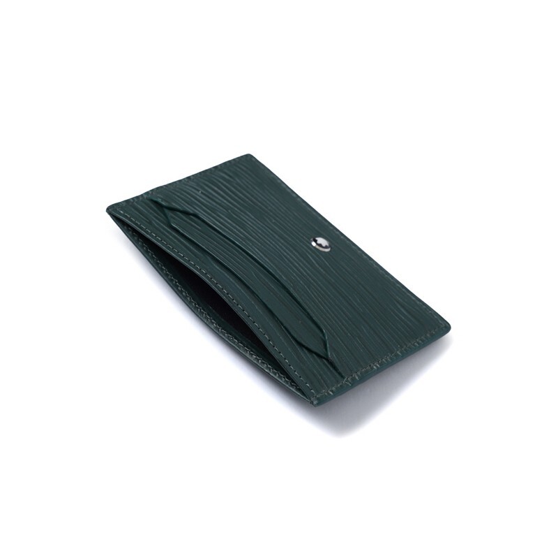 Pre-owned Montblanc Meisterstück 4810 Leather 5cc Card Holder Cover Wallet Purse Men Women In Green