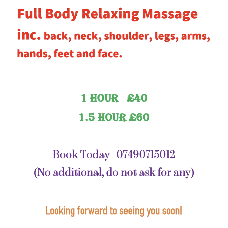 Relaxing Massage By Qualified Female in Wellingborough