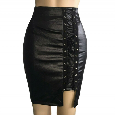 Faux leather top dance skirt