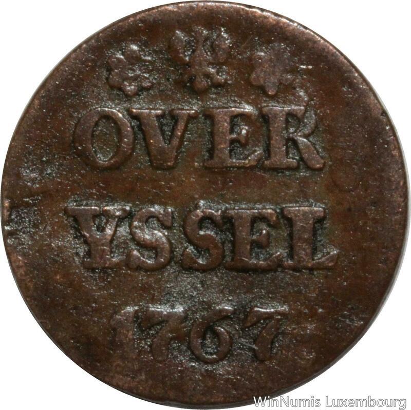 G7042 Netherlands Dutch Republic 1 Duit Overijssel 1767 Eagle Kampen -> M Offer