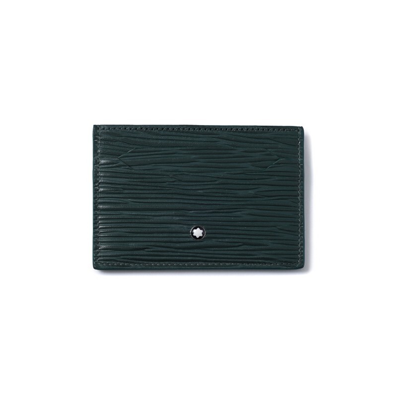 Pre-owned Montblanc Meisterstück 4810 Leather 5cc Card Holder Cover Wallet Purse Men Women In Green