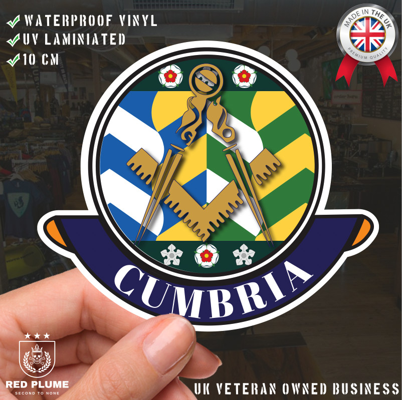 Cumbria Masonic Car Sticker | UV Laminated - Picture 1 of 4