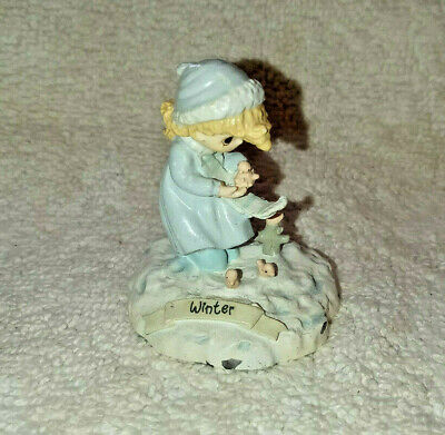 Vintage 1991 Precious Moments -WINTER- Pewter Figurine 2 1/4''