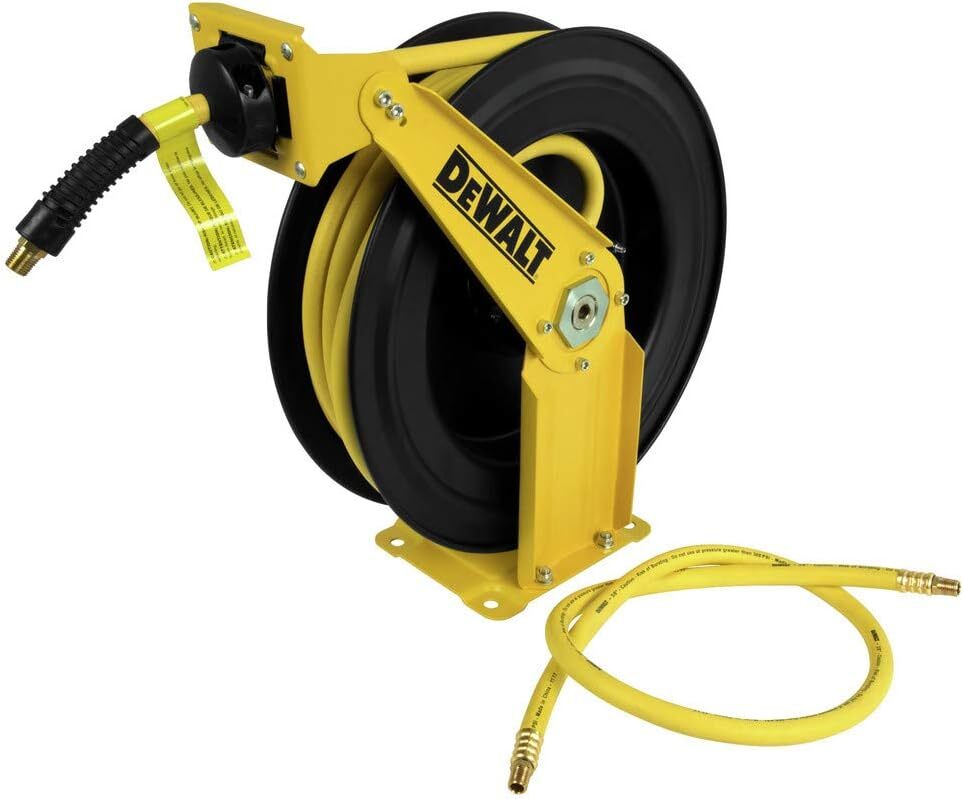 DXCM024-0343 Double Arm Hose Reel with 3/8” x 50’ Premium Rubber Hose