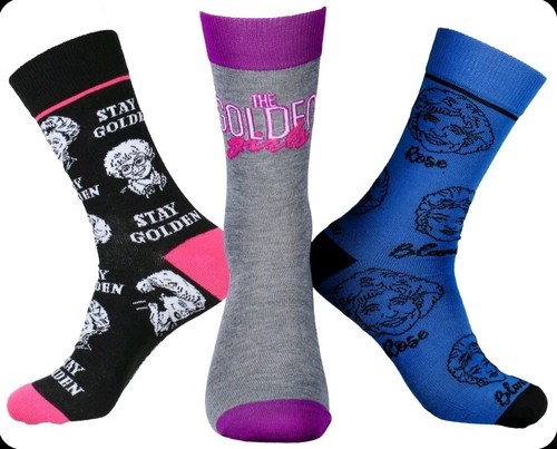 The Golden Girls TV Show Rose Blanche Sophia Dorothy Mens 3 Pair Crew Socks 8-12