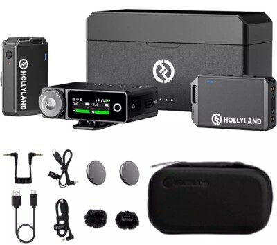 Hollyland Lark Max Duo Wireless Lavalier Microphone System DSLR iPhone Android
