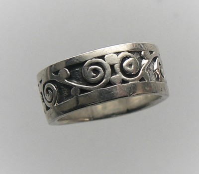 Sterling Silver Band .925 Ring with Design v16 | eBay