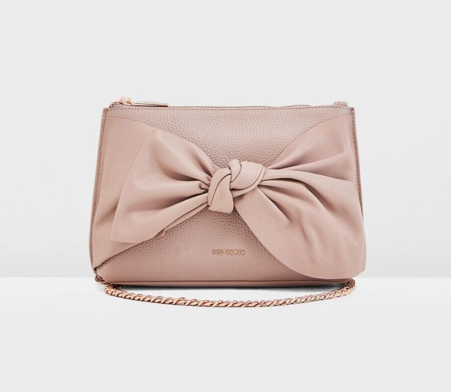 Ted Baker - JUNIE - Bow Quilted Velvet Clutch/ Pouch - Deep