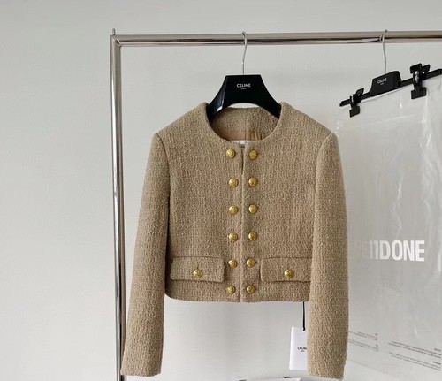 Pre-owned Celine “chasseur" Jacket In Braided Bouclé Tweed Size 36 In Blue