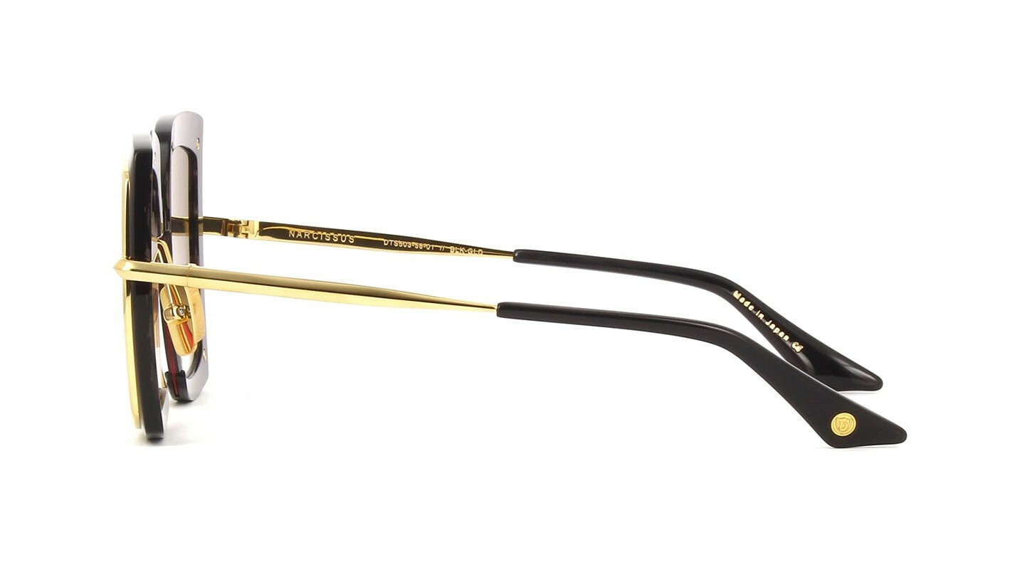 Pre-owned Dita Narcissus Black Yellow Gold/grey Shaded (01) Sunglasses In Gray