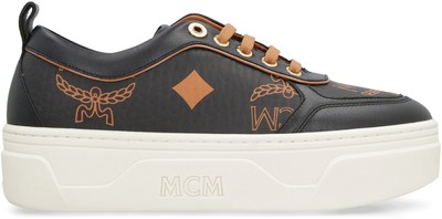 Pre-owned Mcm Skyward Low-top Sneakers In Black