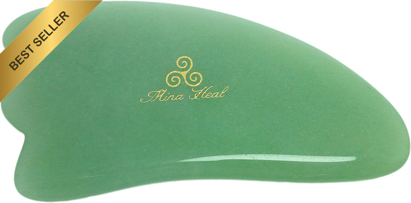 Jade Massage Tool Made of Natural Stone with 3-Corners, for Facial Lifting, Anti