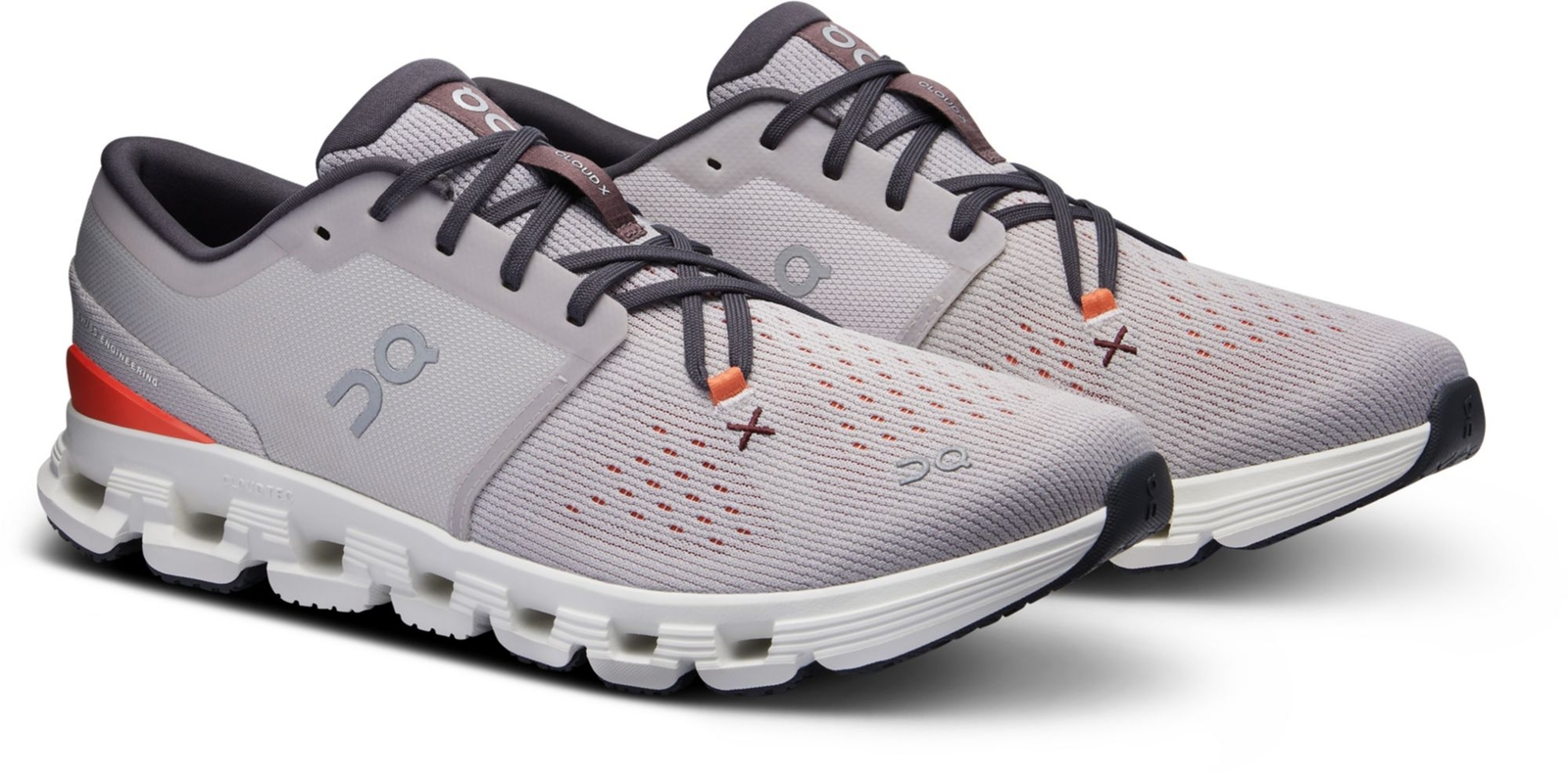 NEW Men's On Running Brand X4 Silver/Grey Red Cloud X 4 OC