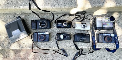 Lot of Film & Digital Cameras, Canon, Sony, Olympus, Polaroid - Parts / Repair