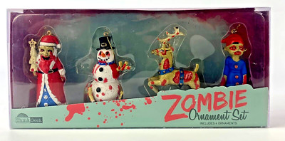 BRAND NEW Zombie Ornament Set THINK GEEK 4 Piece Set