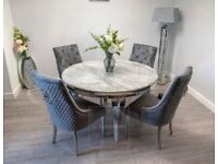 Brand New Marble Dining Table With Chairs